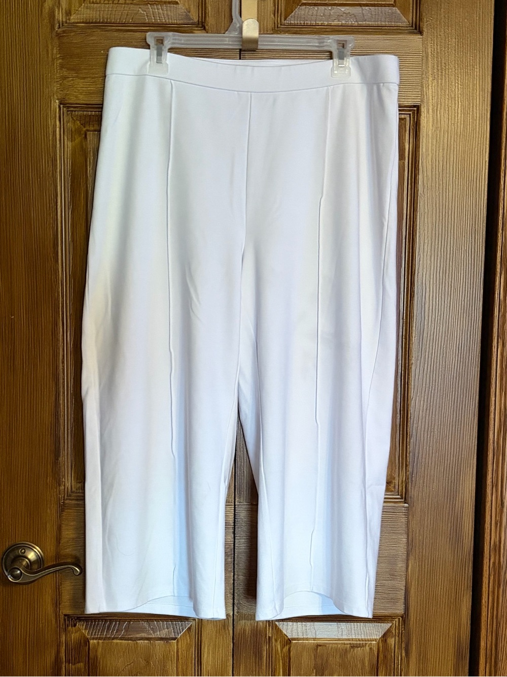 J. Jill Cream Cropped Wide Leg Ponte Pull-On Pants
